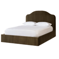 Bell Elegant Upholstered Bed With Curved Headboard