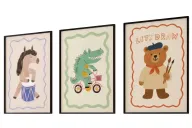 Playful Animals – Kids Wall Art Set (Set of 3)