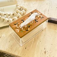 علبه مناديل كوادرا - خشب أرو مطعم بالصدف