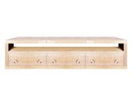 Wooden TV Unit With Ornate Carved Details and Ample Storage