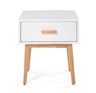 Alba Bedside Table With 1 Drawer & Slanted Legs