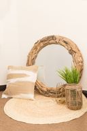 مرآة روز من الخشب الطافي ريفية – ديكور حائط بوهيمي ساحلي