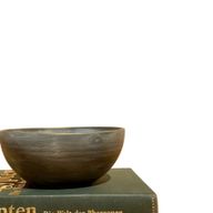 Ancient Gold Black Ceramic Bowl – Matte Finish
