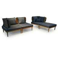 طقم كنبة خارجية على شكل L