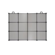 Liz Grid Wall Mirror – Modern 12-Panel Black Frame Mirror