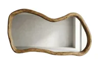 Organic Shaped Wall Mirror with Live-Edge Frame