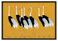 لوحة قطيع رافعة التاج الأحمر اليابانية الشهيرة