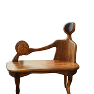 مقعد لقاء الذات - تصميم نحتي من خشب اللبخ