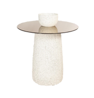 Fiberglass Base with Grey Glass Top And Round Top