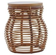 Bamboo Side Table - Net Base - Round Wooden Top