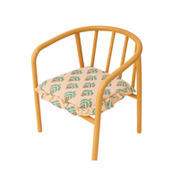 Curve Chair – Oak Wood With Floral Cushion