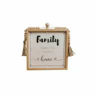 Family Beaded Wood Frame