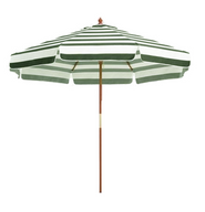 Bullseye Hexagon Striped Umbrella With Wooden Pole