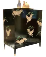 Handpainted Birds Cabinet With Beech Wood