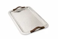Aluminum Tray With Leather Handles