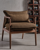 Destiny Armchair In Solid Beech wood - Cushioned Back & Seat
