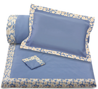 Cream on Blue Border Duvet Cover Set