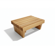 Square Coffee Table - Pine solid Wood - Slatted Top Design