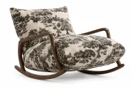 Upholstered Beech Wood Rocking Chair