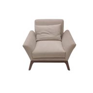 Modern Casual Armchair In Beech Wood - Upholstered Body