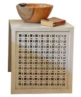 Mashrabeya Bedside Table With Shelves - Ethnic Carvings