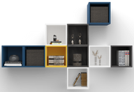 Cube Wall Unit With 10 Open Shelves - Mixed Colors