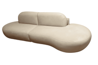 Curved Upholstered Couch with Beech Skirting