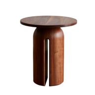 Makhroota Side Table - Walnut Veneer - Round Top