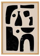 Abstract Black Printed Artwork With Wooden Frame 2