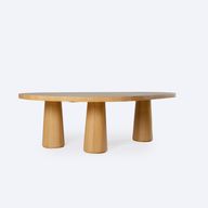 Buhaira Oval Beech Wood Dining Table With Oak Veneer