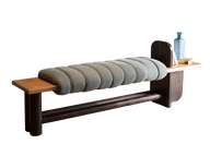 Nordica Aksel Bench In Beech Pine Wood & Seat Cushion