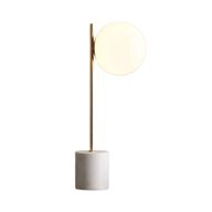 Modern Gold Table Lamp With Marble Base and Opal Globe - YL748