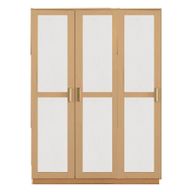 Double Tone White Wash Wardrobe - 140 cm
