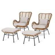 Sets 2 Chair and 2 Puff from Rattan