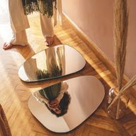 Closer Abstract Pebble-Shaped Mirror Set