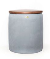 Cleo Planter Table - GRC Barrel Pot With Wooden Lid