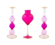 Candlesticks, & vase