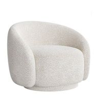 Emily Armchair In Red Beech Wood Base & Upholstered Body