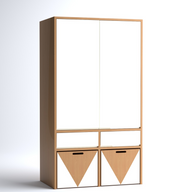 Eska Closet In Beech Wood With Drawers & Storage Boxes