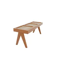 Adelina Bench In Beech Wood Frame & Cane Seat