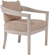 كرسي خشبي ريفي بتنجيد في الظهر والمقعد