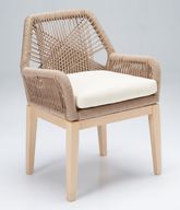 كرسي حبال لوم بهيكل خشبي