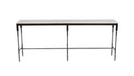 Black Spin Metal Console With Marble Top