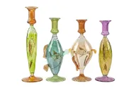 Glass fish candle holder