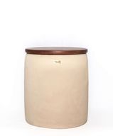Cleo Side Table - Stylish Cast Stone Storage Option with Wood or Terrazzo Top