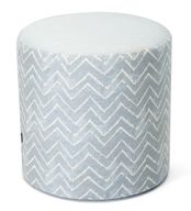 Machu Round Pouf Blue - Fully Upholstered