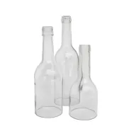 Glass Bottle Candle Holder Set – 3 Heights