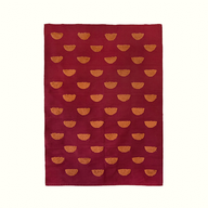 Handwoven Demi Luna Maroon Cotton Rug – Sunburst Pattern