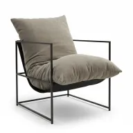 Hollow-C - Armchair With Metal Frame & Cushioned Seat