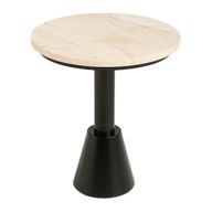 Corbin Side Table – Marble Top - Lacquered Wooden Base